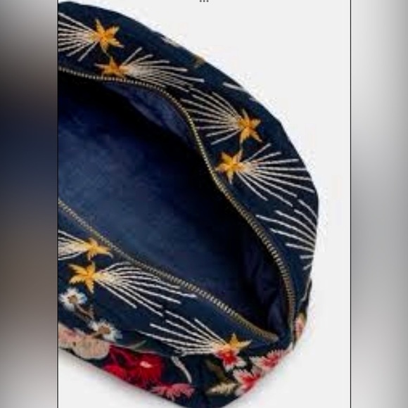 🆕 Johnny Was Lissa Makeup Bag Sapphire Blue NWT - Picture 9 of 12